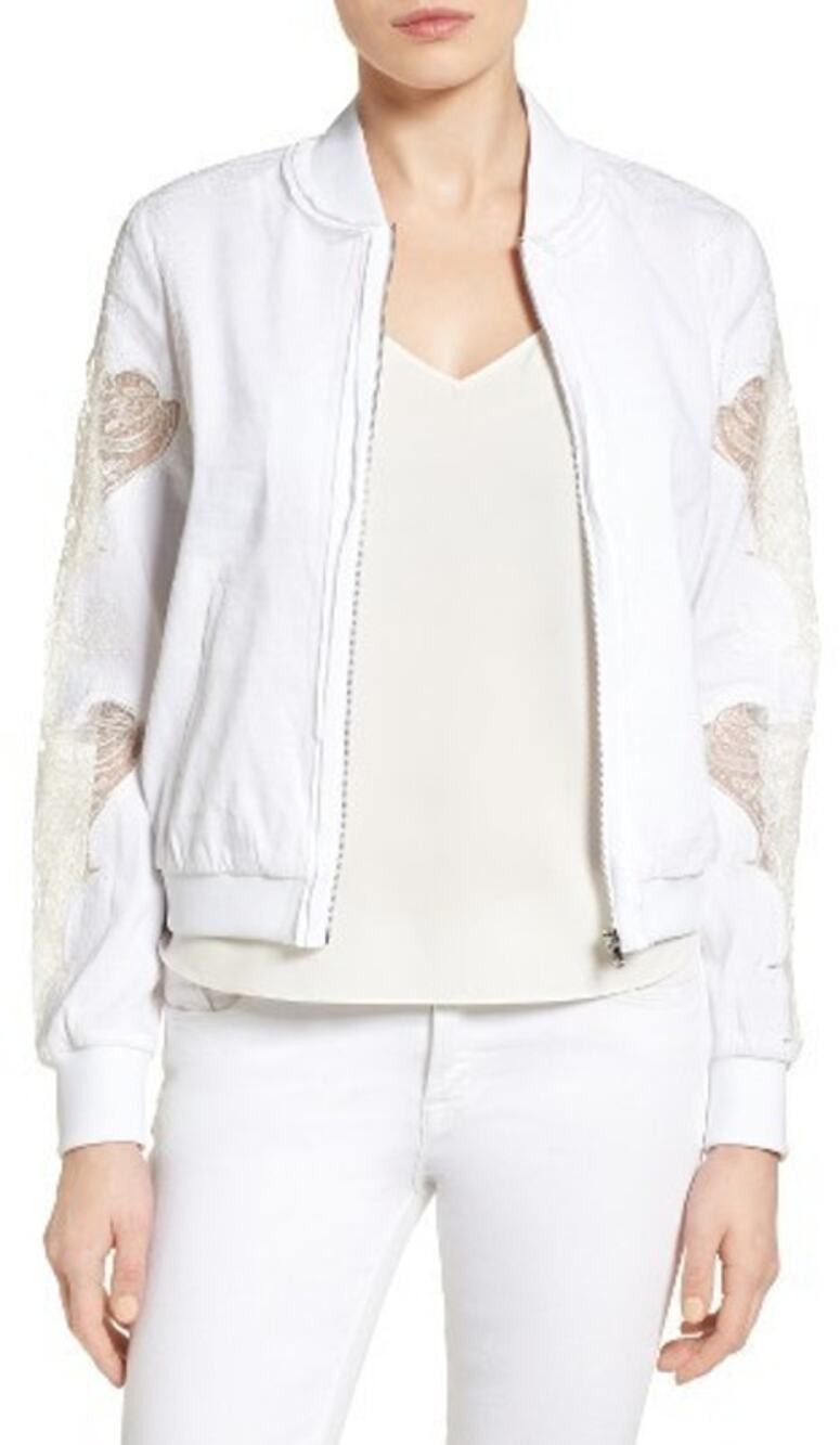 Kobi Halperin Lace Trim Bomber Jacket